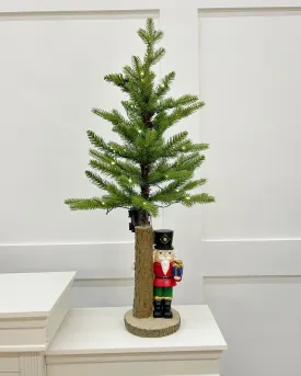 3 FT Allison Pine Pottable Tree With Nutcracker Base