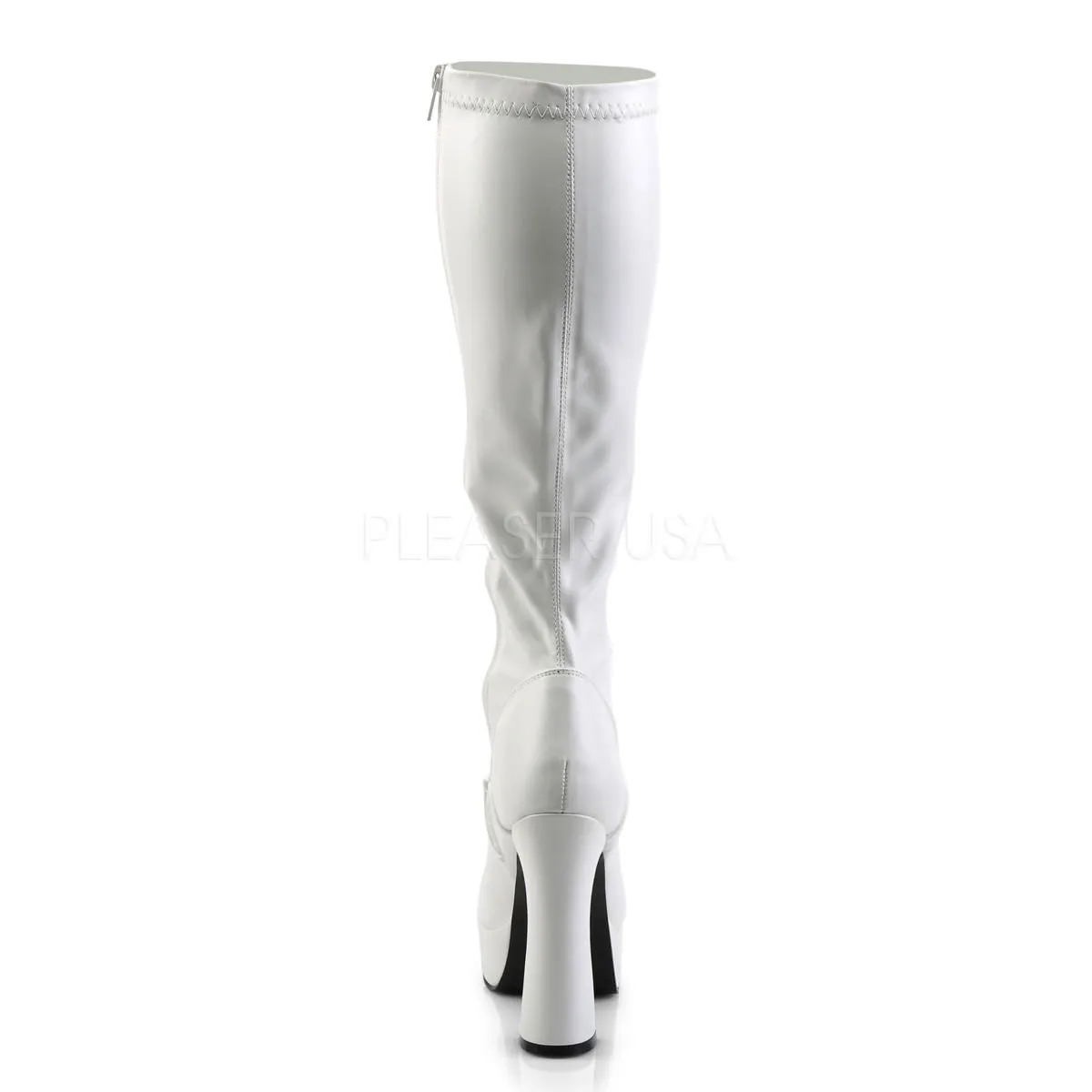 5 Inch Heel ELECTRA-2000Z White Stretch Pu