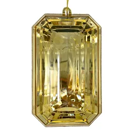 Acrylic Emerald Cut Precious Gem Ornament 8” - Champagne | ACK