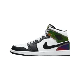 Air Jordan 1 Mid White Blanc Black