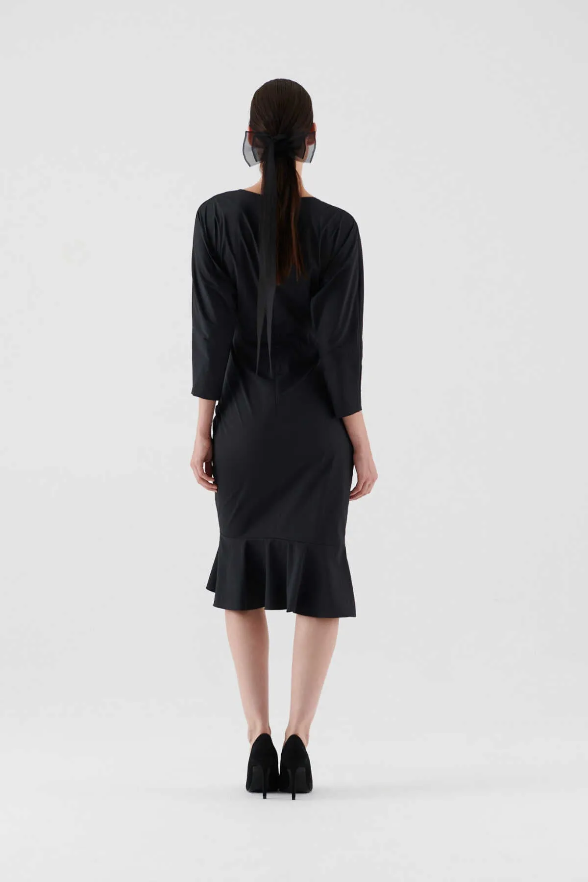 Asymmetrical Evening Dress Black