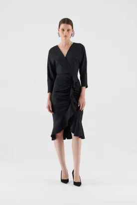 Asymmetrical Evening Dress Black