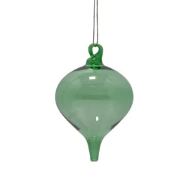 Blown Glass Finial Ornament - 6.25''-Green