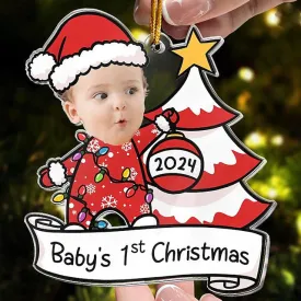 Custom Baby Face Acrylic Christmas Ornaments 1st First Christmas Hanging Pendant Gifts