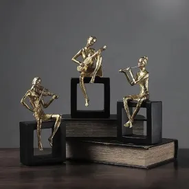 Gold-Plated Resin Sculpture - Home Décor | Golden Music Ornaments | Living Room & Office Décor | Perfect Gifts