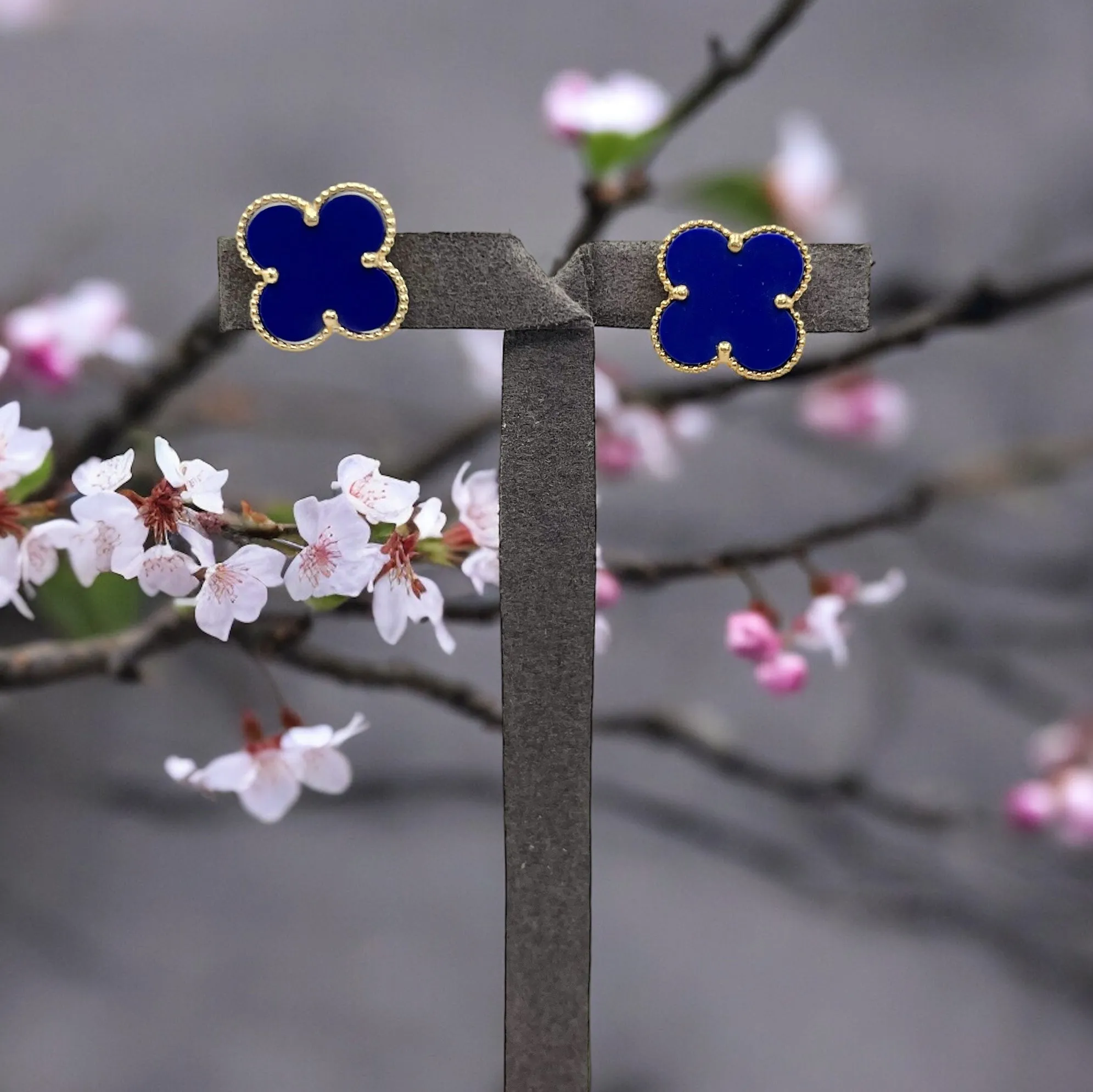 LAPIZ LAZULI CLIP ON EARRINGS