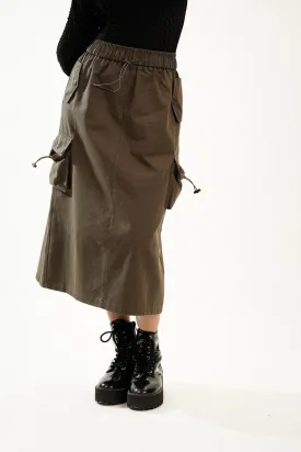 Pewter Green Streetstyle Cargo Skirt