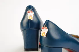 Shoeful 2" CNY Chunky Heels - Maneki-Neko Meow