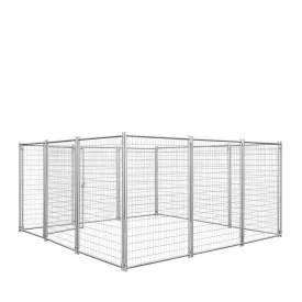 TMG Industrial 12’ x 12’ Galvanized Dog Kennel, Easy Assembly, Weather-Resistant, TMG-DCP12